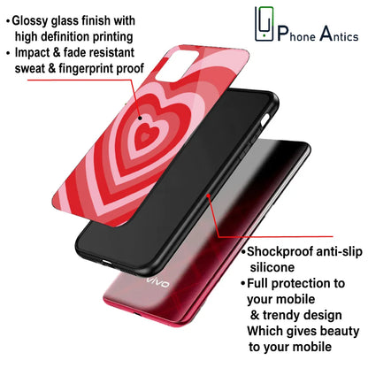'Red Hearts - Glass Case For Apple iPhone Infographic