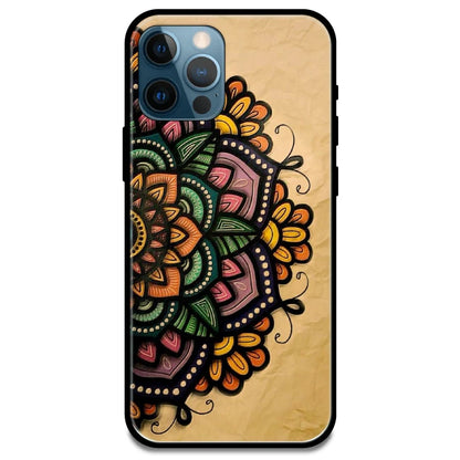 Mandala Art - Glossy Metal Silicone Case For Apple iPhone Models- Apple iPhone 15 Pro