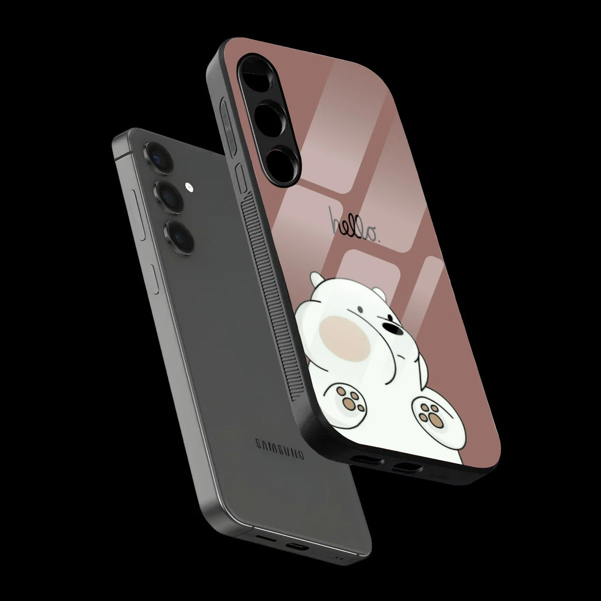 Cute Bear Minimal - Glass Case For Samsung Galaxy Infographic
