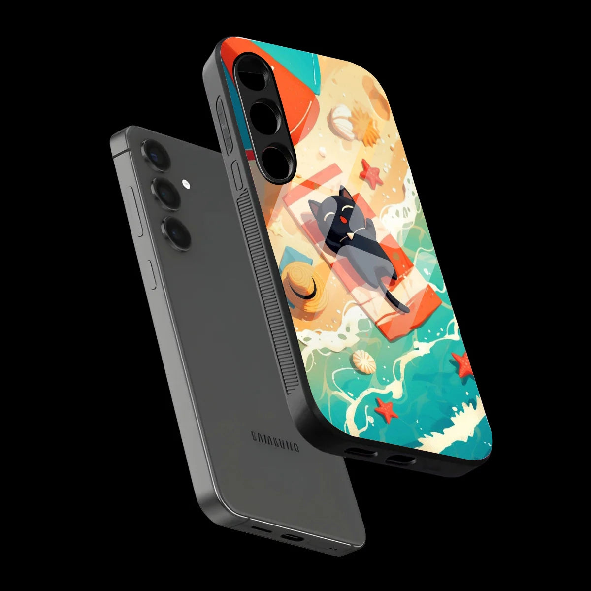 Beach Cat Aesthetic - Glass Case For Samsung Galaxy Infographic