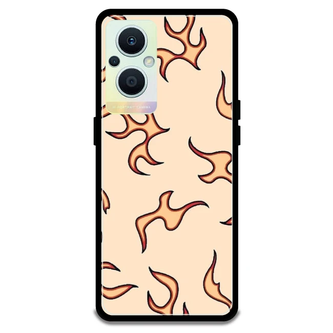 Yellow Flames - Armor Case For Oppo Models Oppo F21 Pro 5G