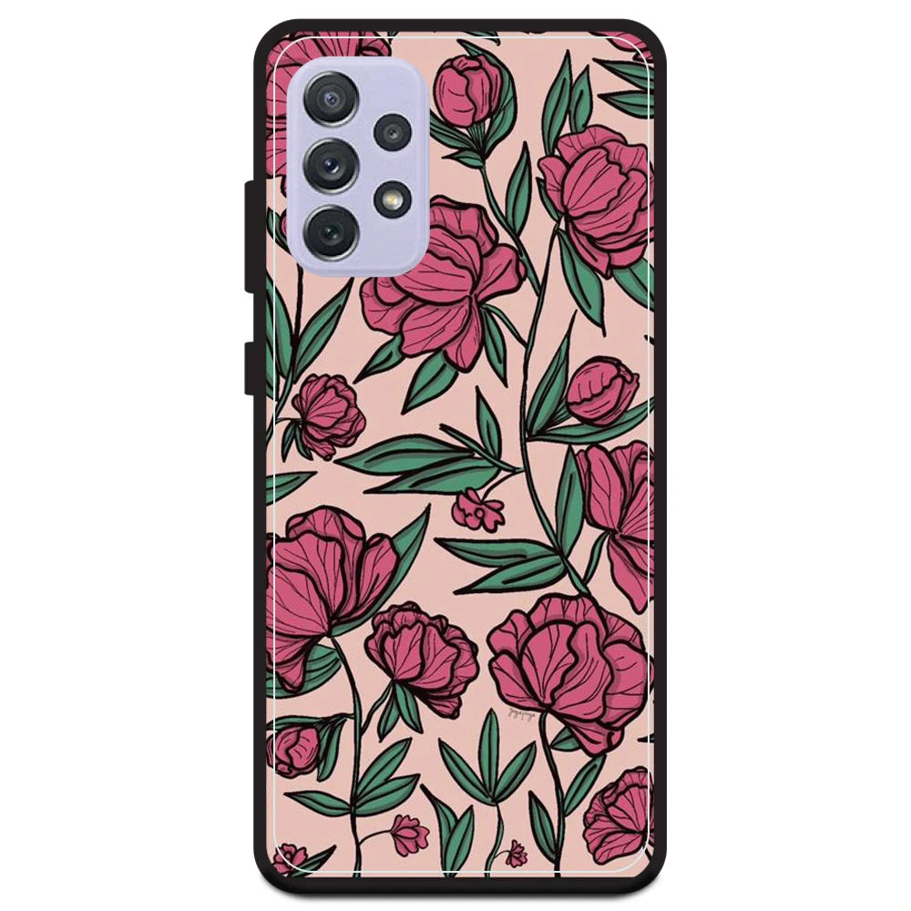 Pink Roses - Armor Case For Samsung Models Samsung A72