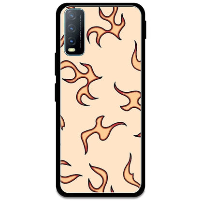 Yellow Flames - Glossy Metal Silicone Case For Vivo Models