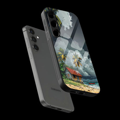 Tropical Beach Hut - Glass Case For Samsung Galaxy Infographic