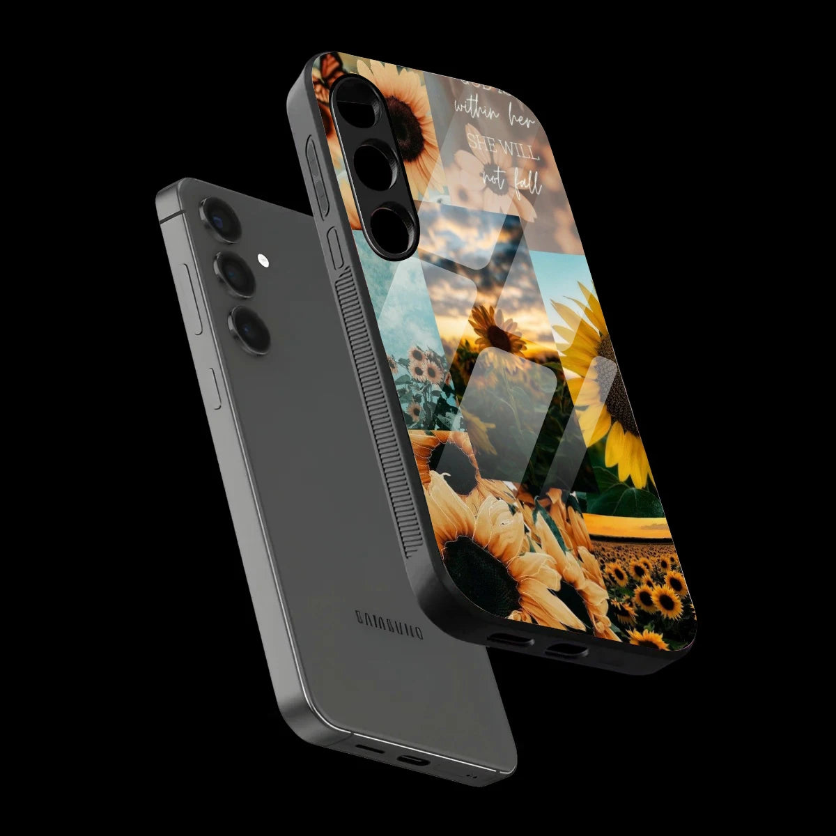 Sunflower Serenity Collage - Glass Case For Samsung Galaxy Infographic