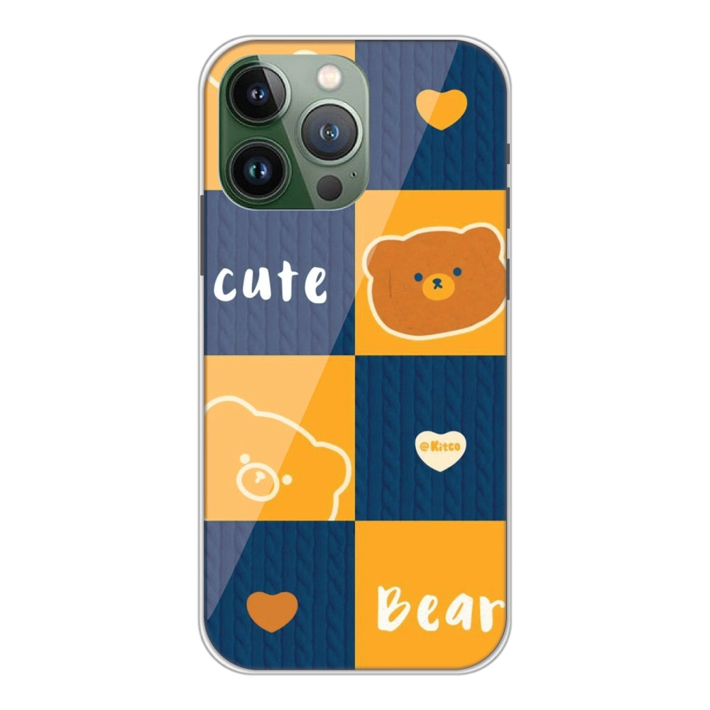 Cute Bear Collage - Silicone Case For Apple iPhone Models apple iphone 13 pro max