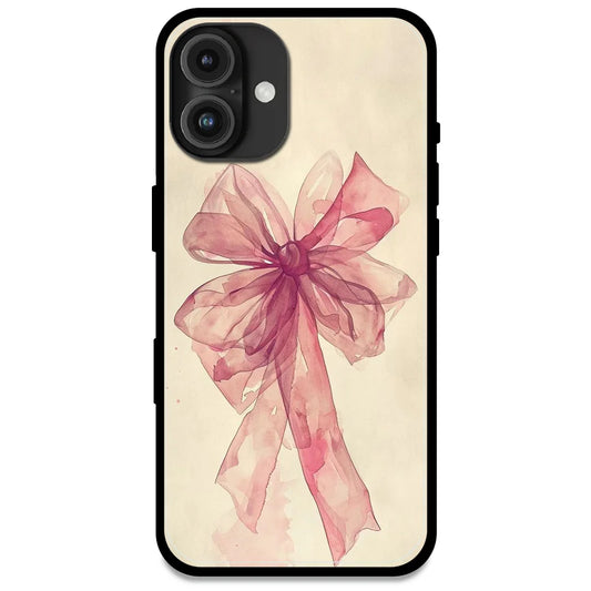 Pretty Pink Bow - Glossy Metal Silicone Case For Apple iPhone Models