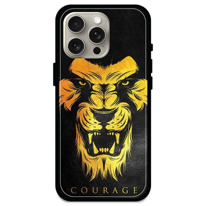 Courage - Glossy Metal Silicone Case For Apple iPhone Models- Apple iPhone 15 pro max