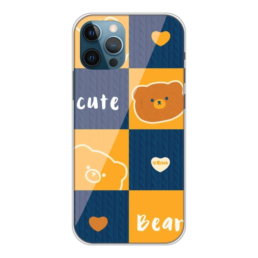 Cute Bear Collage - Silicone Case For Apple iPhone Models apple iphone 12 pro max