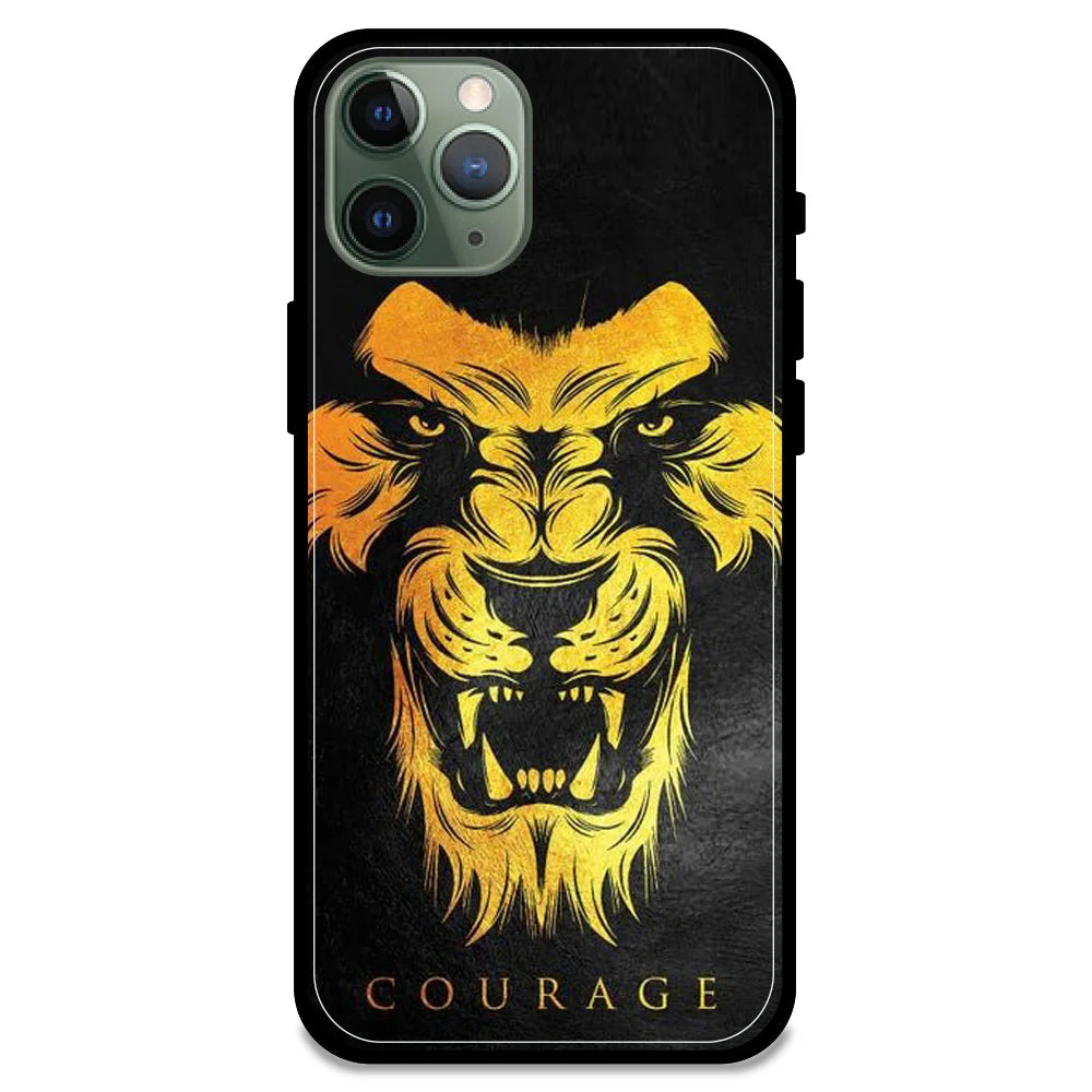 Courage - Glossy Metal Silicone Case For Apple iPhone Models- Apple iPhone 11 pro max