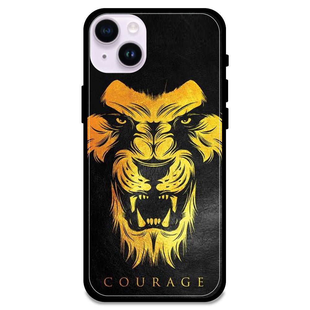 Courage - Glossy Metal Silicone Case For Apple iPhone Models- Apple iPhone 14 plus