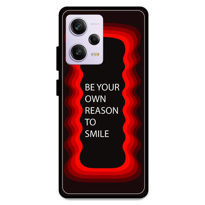 'Be Your Own Reason To Smile'  - Red Armor Case For Redmi Models Redmi Note 12 Pro
