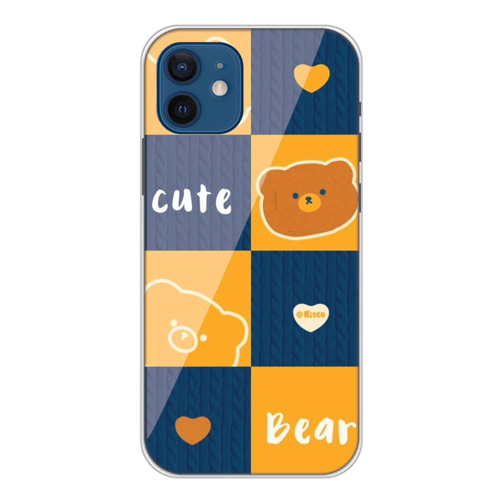 Cute Bear Collage - Silicone Case For Apple iPhone Models apple iphone 12 mini