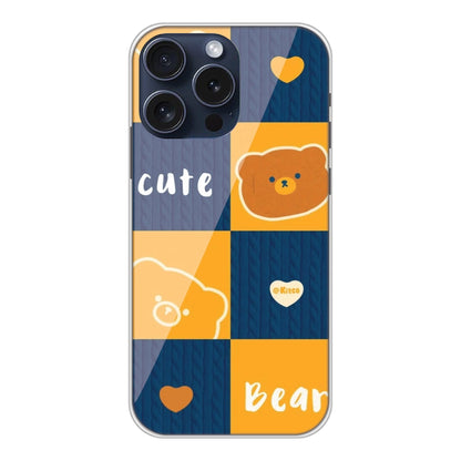 Cute Bear Collage - Silicone Case For Apple iPhone Models apple iphone 15 pro