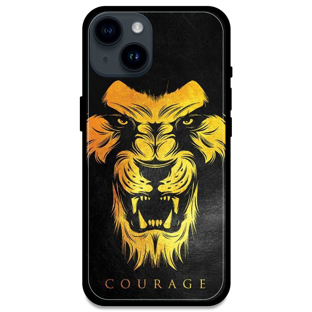 Courage - Glossy Metal Silicone Case For Apple iPhone Models- Apple iPhone 14