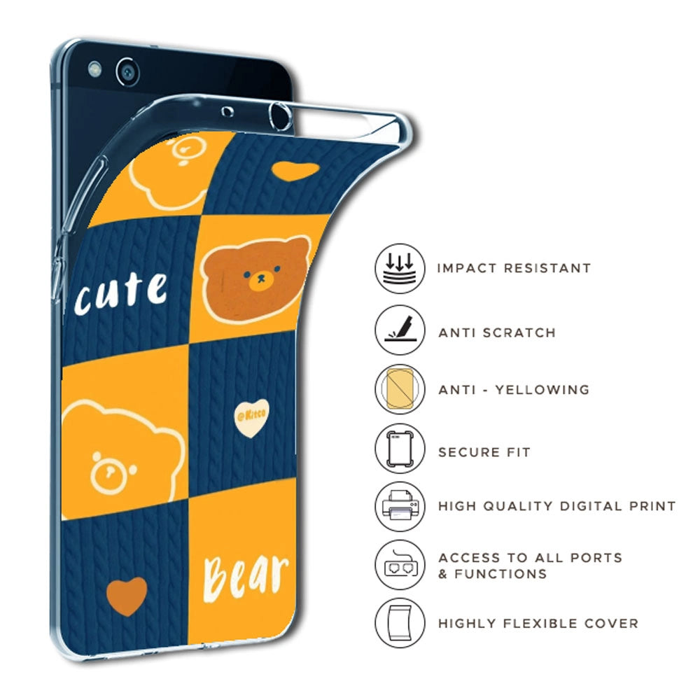Cute Bear Collage - Silicone  Case For Apple iPhone Models infographic