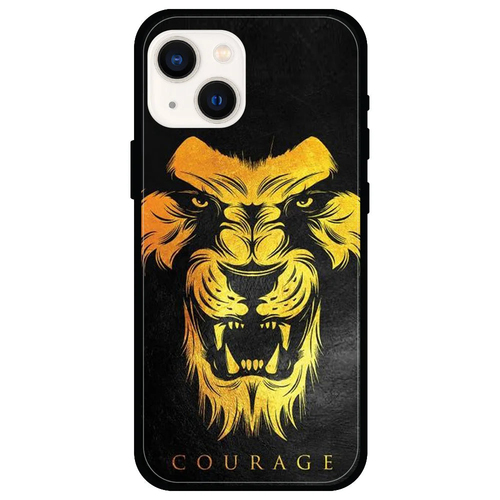 Courage - Glossy Metal Silicone Case For Apple iPhone Models- Apple iPhone 13