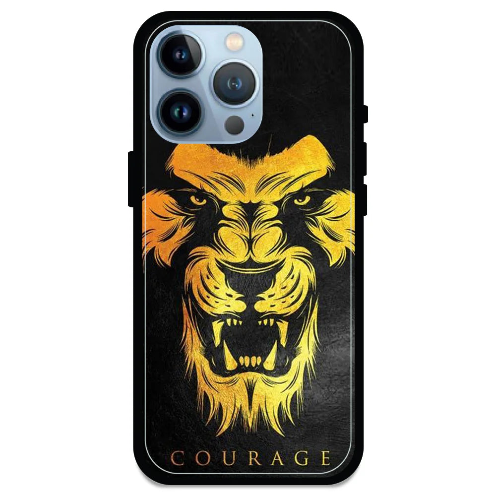 Courage - Glossy Metal Silicone Case For Apple iPhone Models- Apple iPhone 13 pro max