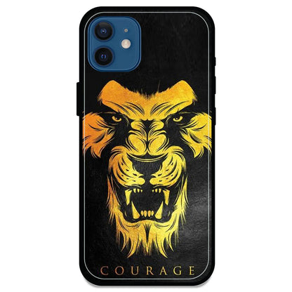 Courage - Glossy Metal Silicone Case For Apple iPhone Models- Apple iPhone 12