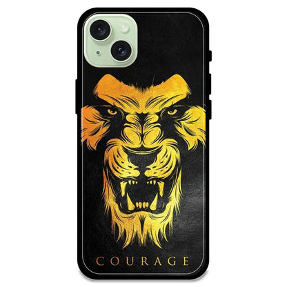 Courage - Glossy Metal Silicone Case For Apple iPhone Models- Apple iPhone 15 plus