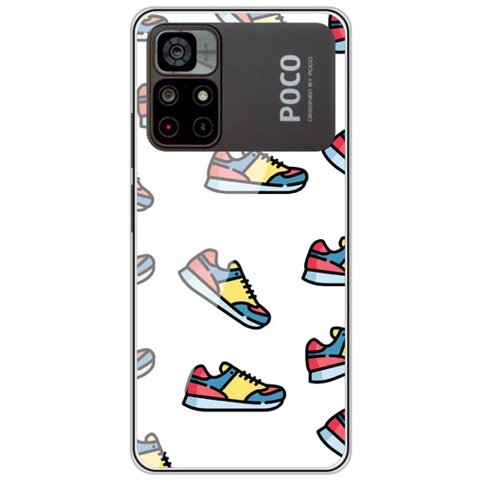 Sneakers - Clear Printed Silicone Case For Poco Models