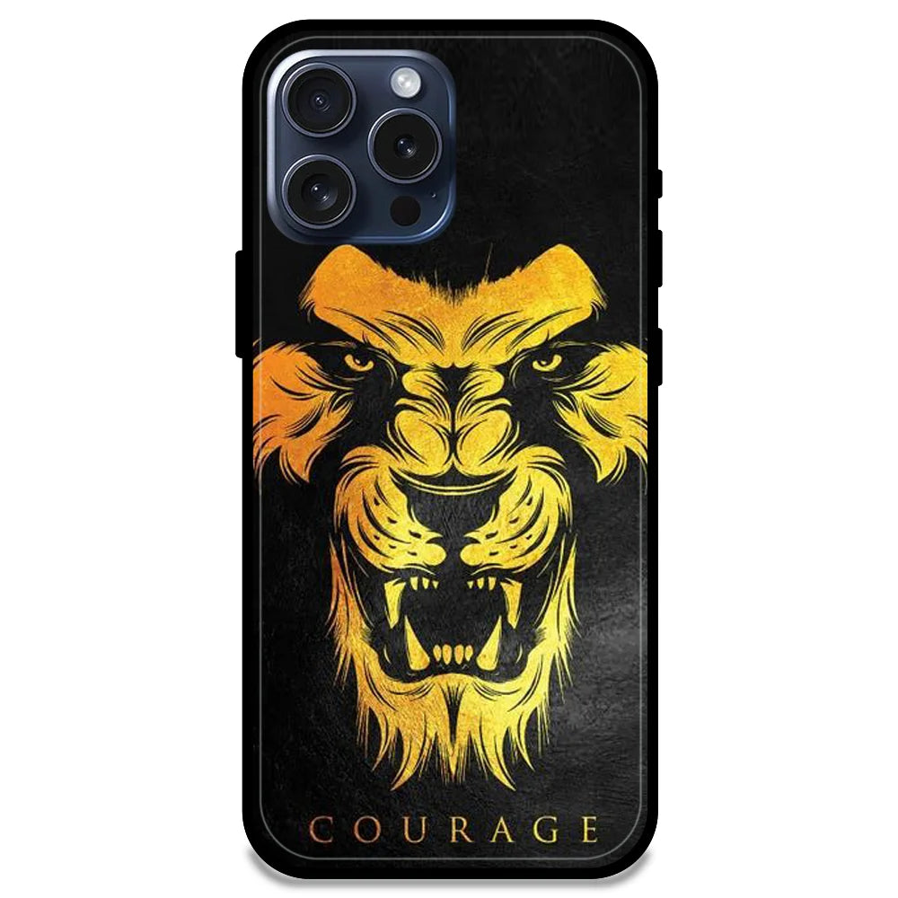 Courage - Glossy Metal Silicone Case For Apple iPhone Models- Apple iPhone 15 pro