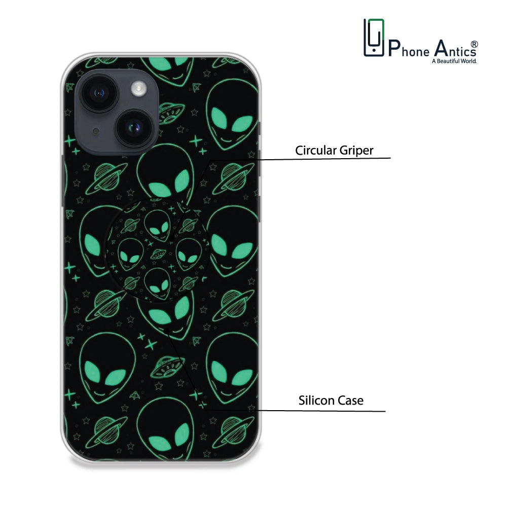 Aliens - Silicone Grip Case For Apple iPhone Models iPhone 14 infographic