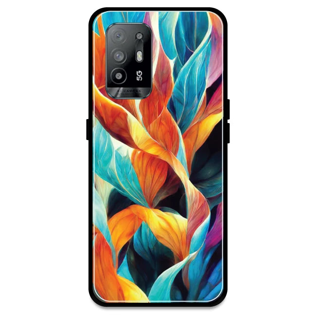 Leaves Abstract Art - Armor Case For Oppo Models Oppo A94 5G