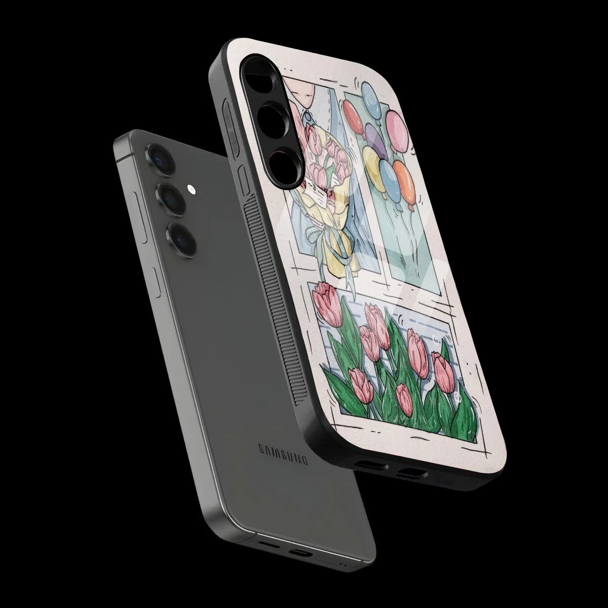 Tulip Aesthetic Sketch - Glass Case For Samsung Galaxy Infographic