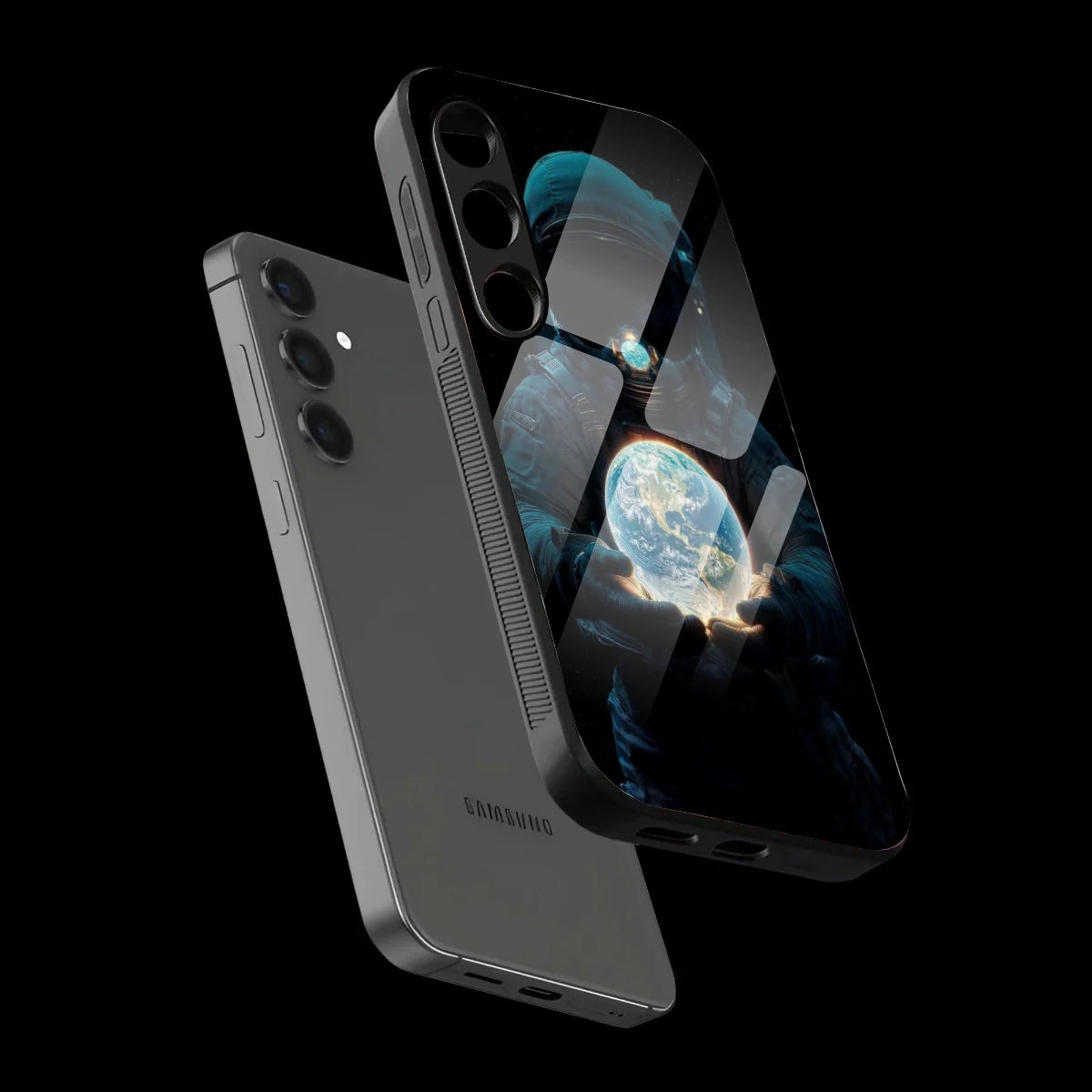 Astronaut Holding Earth - Glass Case For Samsung Galaxy Infographic