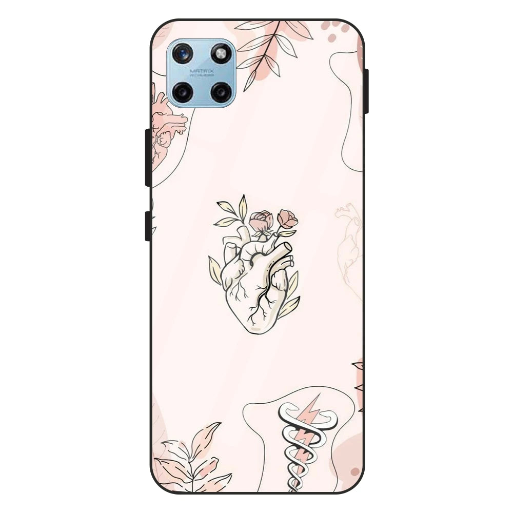 Hearts And Flowers - Glass Case For Realme Models