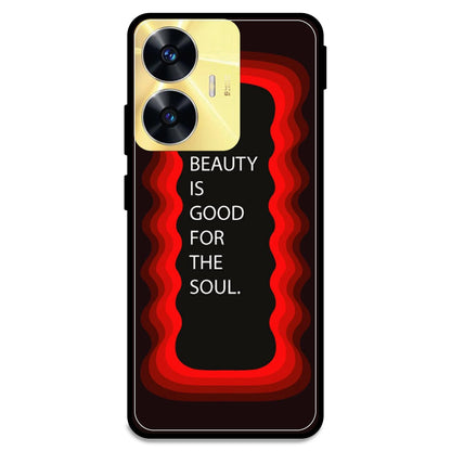'Beauty Is Good For The Soul' - Red Armor Case For Realme Models Realme C55