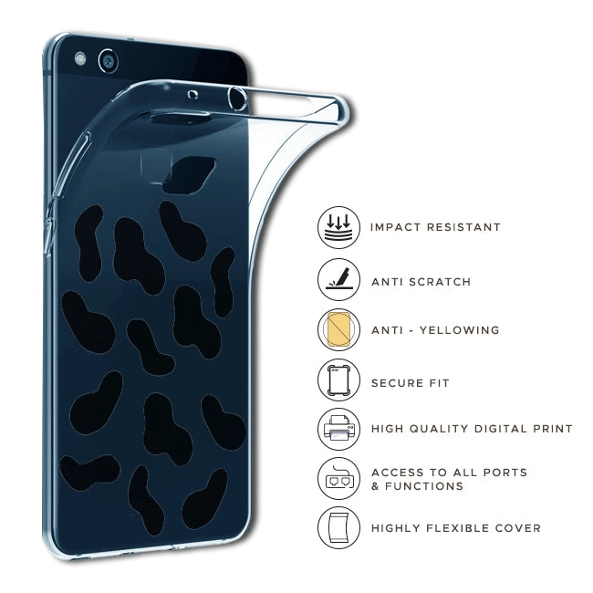 Cow Print - Clear Printed Silicone Case For Samsung Models infographic