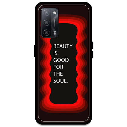 'Beauty Is Good For The Soul' - Red Armor Case For Oppo Models Oppo A53s 5G