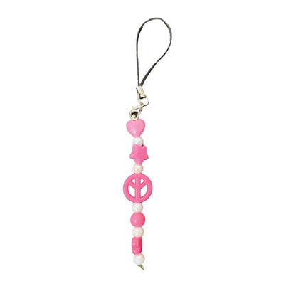 Pink Peace - Mini Phone Charm