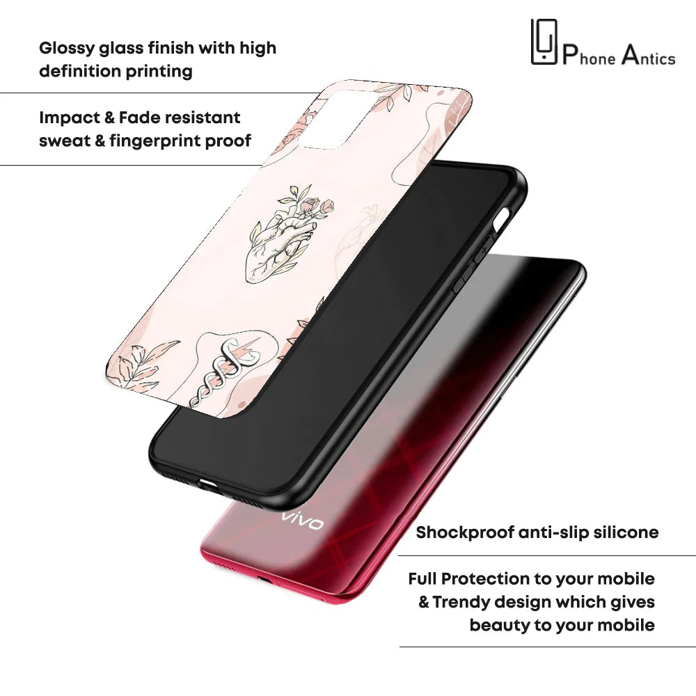 Hearts And Flowers - Glass Case For Realme Models