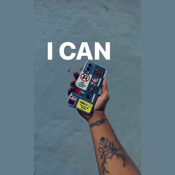 PhoneAntics clear printed silicone phone case with 'I CAN' motivational text