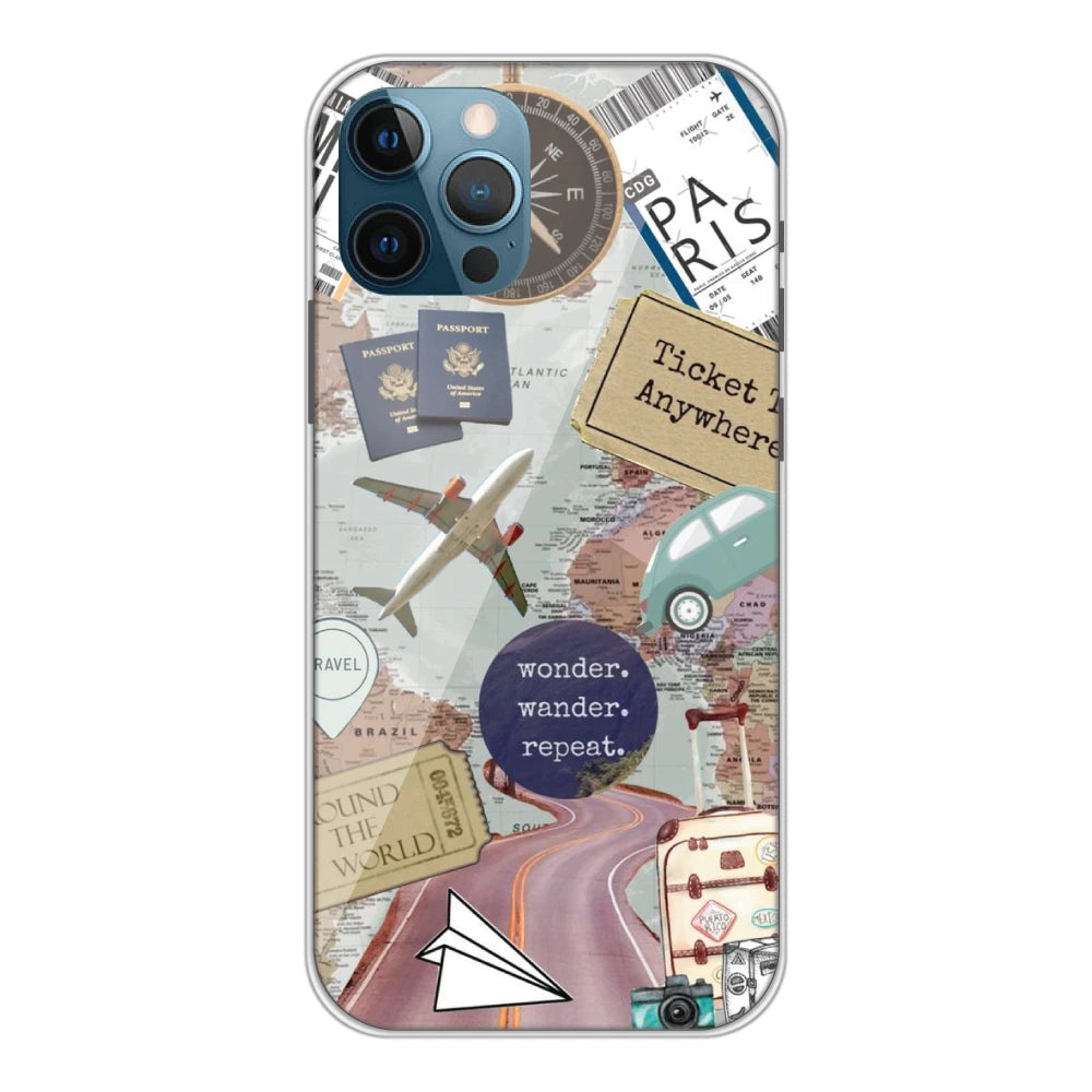 Travel Collage - Silicone Case For Apple iPhone Models apple iphone 12 pro max