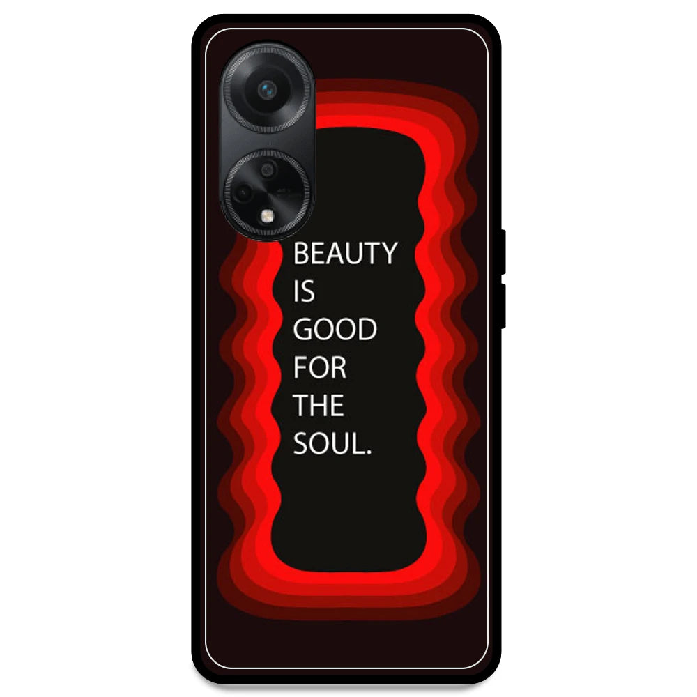 'Beauty Is Good For The Soul' - Red Armor Case For Oppo Models Oppo F23 5G