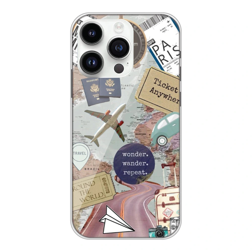 Travel Collage - Silicone Case For Apple iPhone Models apple iphone 14 pro 