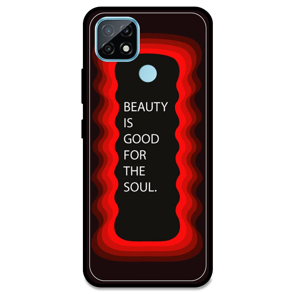 'Beauty Is Good For The Soul' - Red Armor Case For Realme Models Realme C21 (2021)
