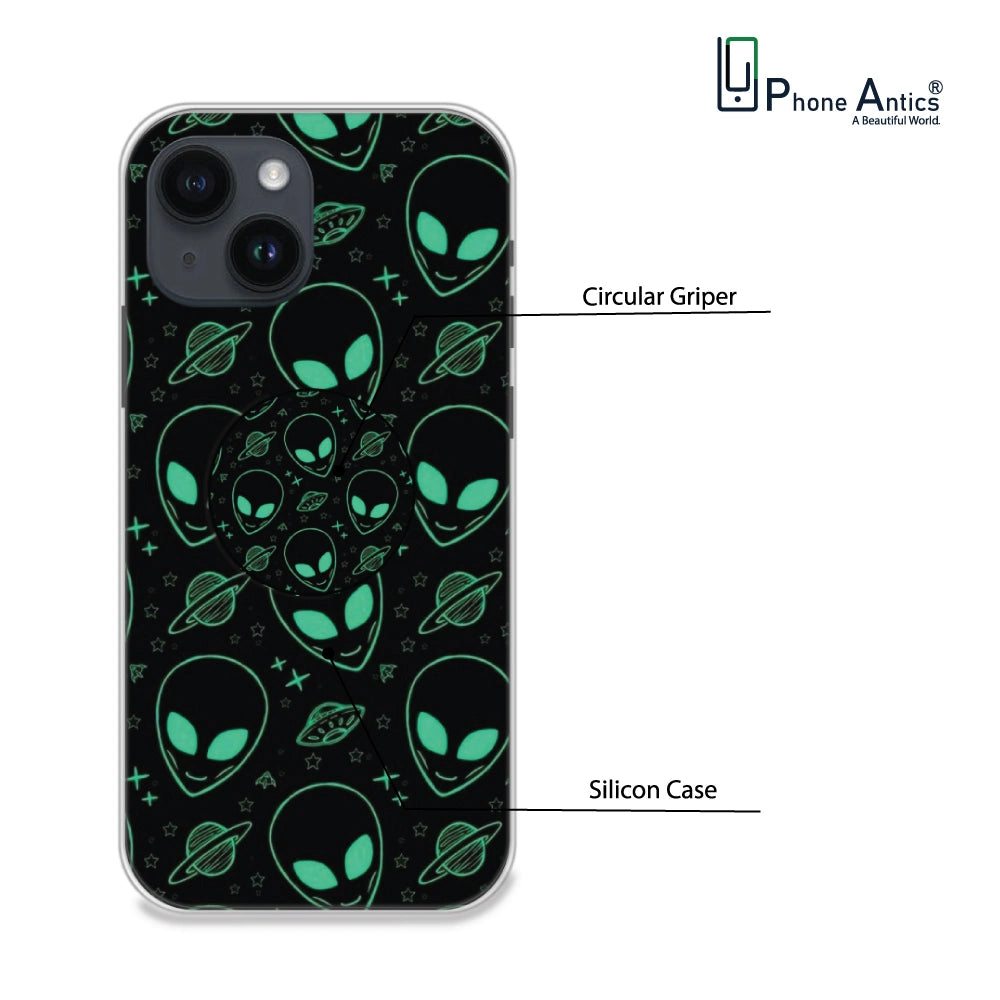 Aliens - Silicone Grip Case For Apple iPhone Models iPhone 13 infographic