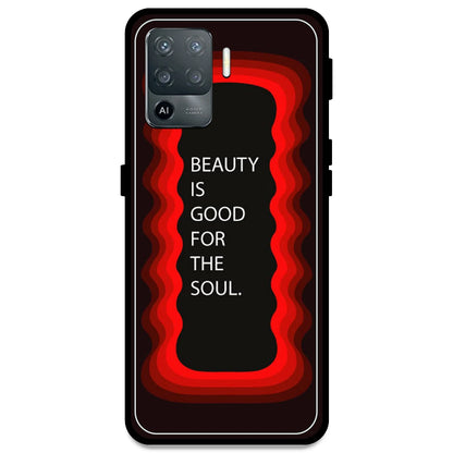 'Beauty Is Good For The Soul' - Red Armor Case For Oppo Models Oppo F19 Pro