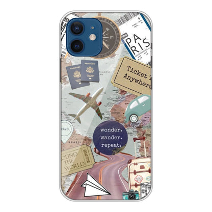 Travel Collage - Printed Silicone Case For Apple iPhone Models Apple iPhone 12