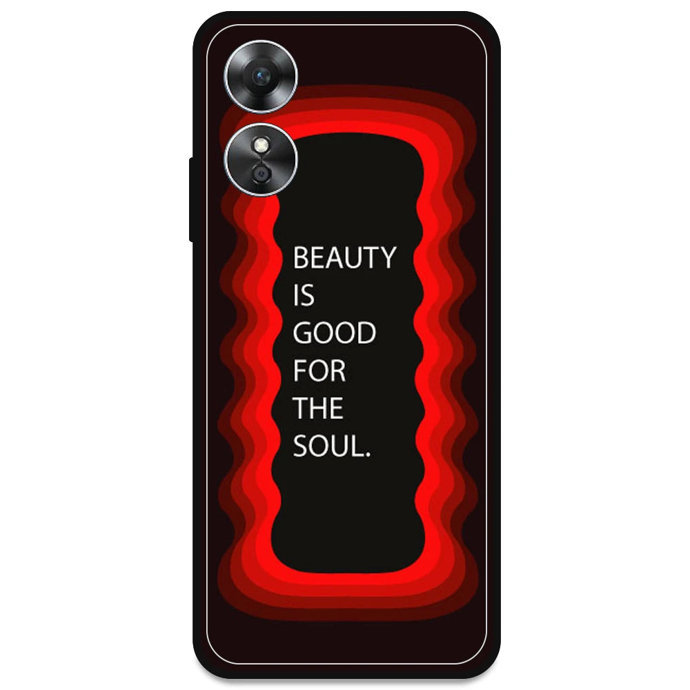 'Beauty Is Good For The Soul' - Red Armor Case For Oppo Models Oppo A17