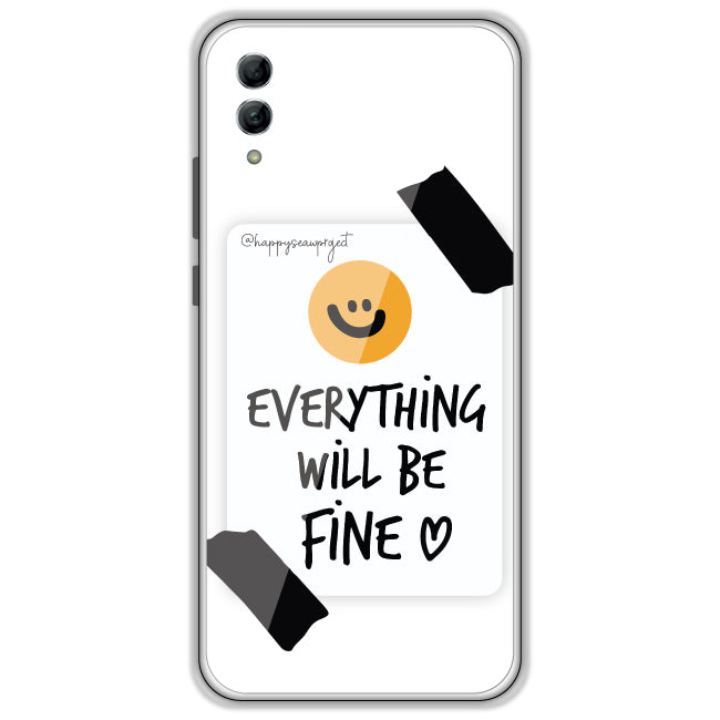 Everything Will Be Fine - Clear Printed Case For Honor Models Honor 10 Lite