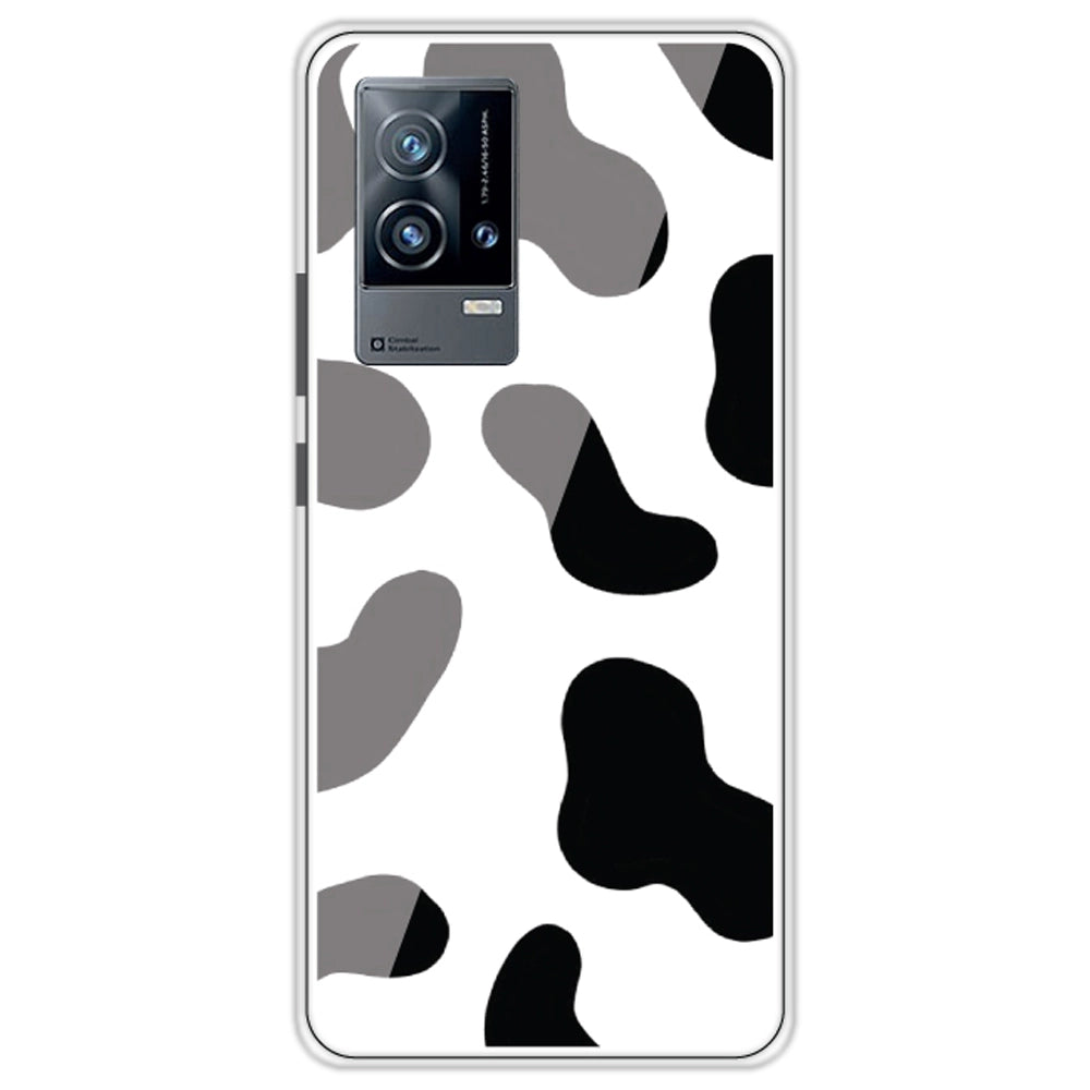 Cow Print - Clear Printed Silicone Case For iQOO Models