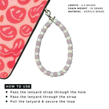 Brown And Lavender Clay Beads With Pearl - A Combo Of 2 Phone Charms Infographic