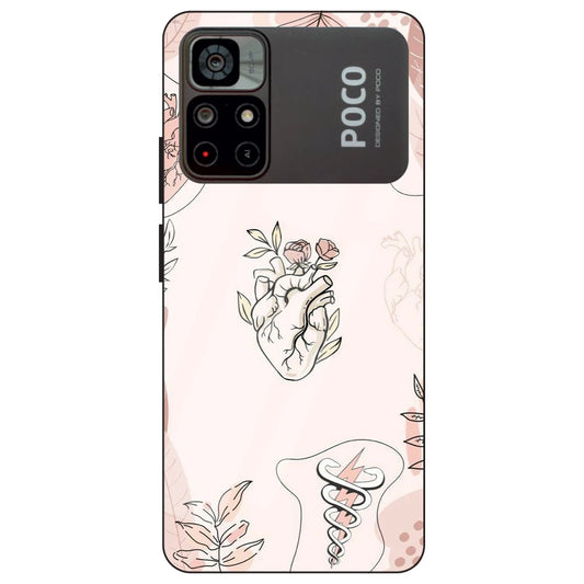 Hearts And Flowers - Glass Cases For Redmi Poco Models 