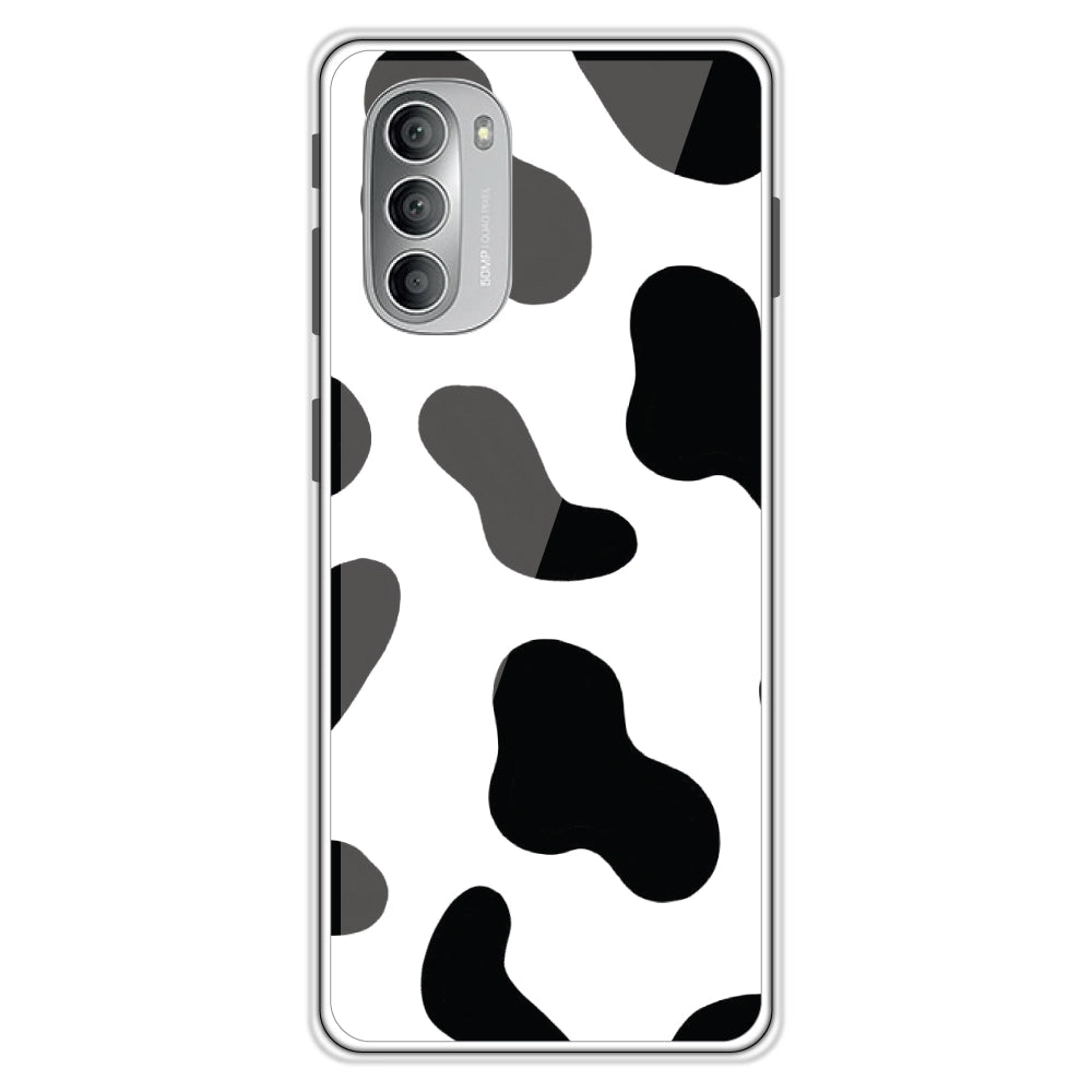 Cow Print - Clear Printed Silicon Case For Motorola Models